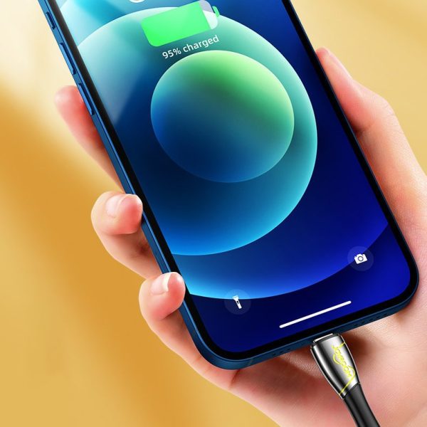 Mermaid sērijas kabeļa iPhone USB - zibens 2,4A 2m melns