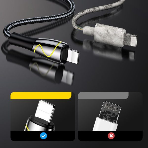 Mermaid sērijas kabeļa iPhone USB - zibens 2,4A 2m melns