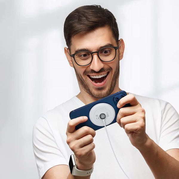 Qi 15W bezvadu lādētājs ar silikona korpusu, kas ir saderīgs ar Magsafe White