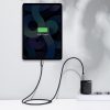 Kompakts ātrs 2x USB-C 30W 3A PD QC melnais lādētājs