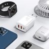 Kompakts ātrs 2x USB-C 30W 3A PD QC White Network Charger