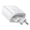 Kompakts ātrs 2x USB-C 30W 3A PD QC White Network Charger