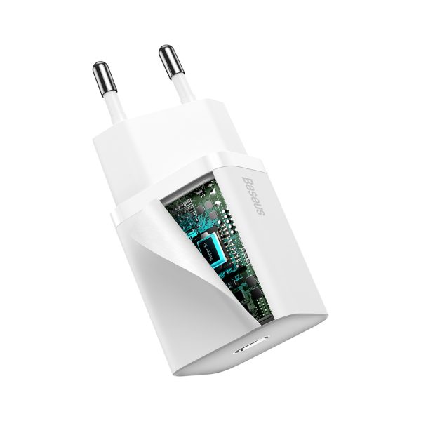 Lielisks SI 1C ātrs tālruņa lādētājs USB-C 20W PD White