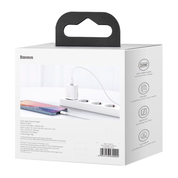 Lielisks SI 1C ātrs tālruņa lādētājs USB-C 20W PD White