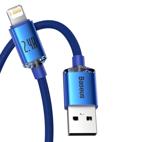 USB kabeļa kabelis - zibens ātrai uzlādēšanai un datu pārsūtīšanai 1,2 m zilā krāsā