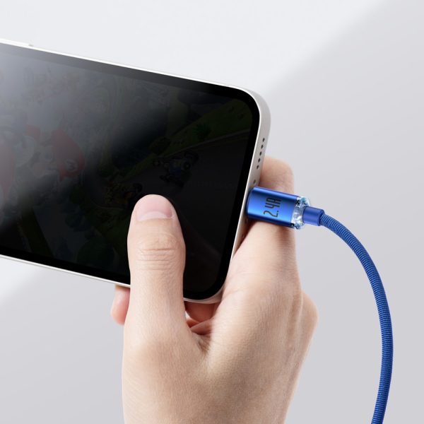 USB kabeļa kabelis - zibens ātrai uzlādēšanai un datu pārsūtīšanai 1,2 m zilā krāsā