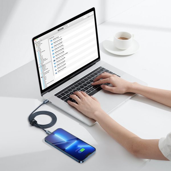 USB kabeļa kabelis - zibens ātrai uzlādēšanai un datu pārsūtīšanai 1,2 m melnā krāsā