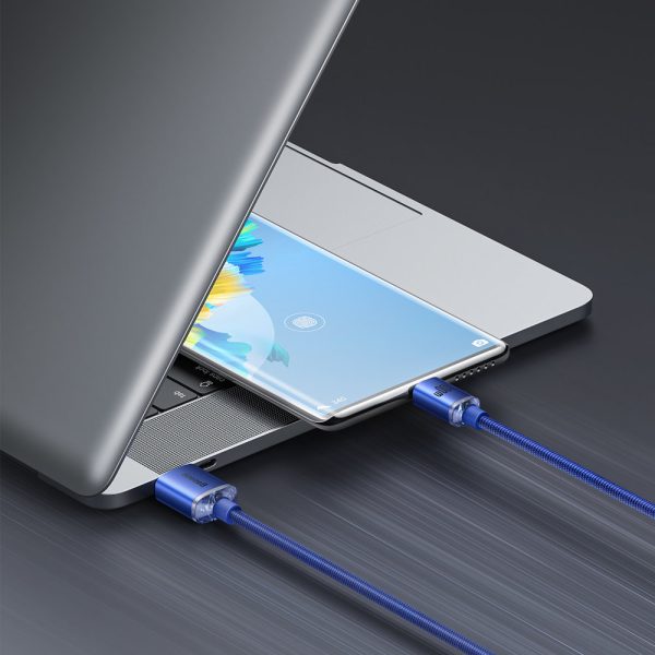 USB kabeļa kabelis - USB -C ātrai uzlādēšanai un datu pārsūtīšanai 2m zilā krāsā