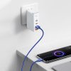 USB kabeļa kabelis - USB -C ātrai uzlādēšanai un datu pārsūtīšanai 2m zilā krāsā