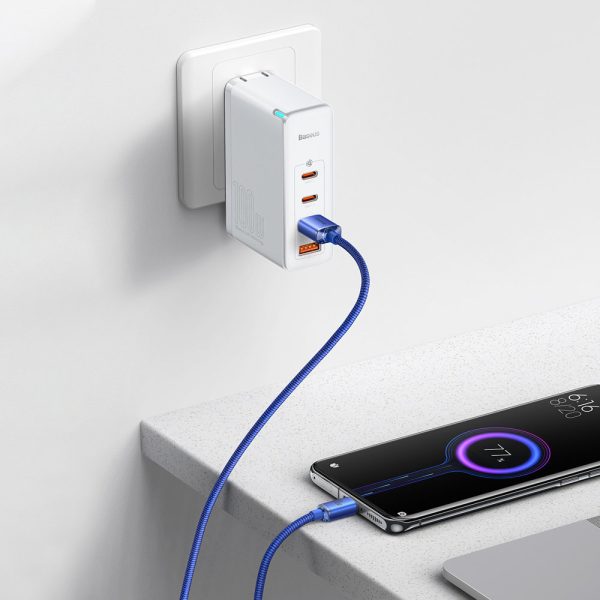 USB kabeļa kabelis - USB -C ātrai uzlādēšanai un datu pārsūtīšanai 2m zilā krāsā