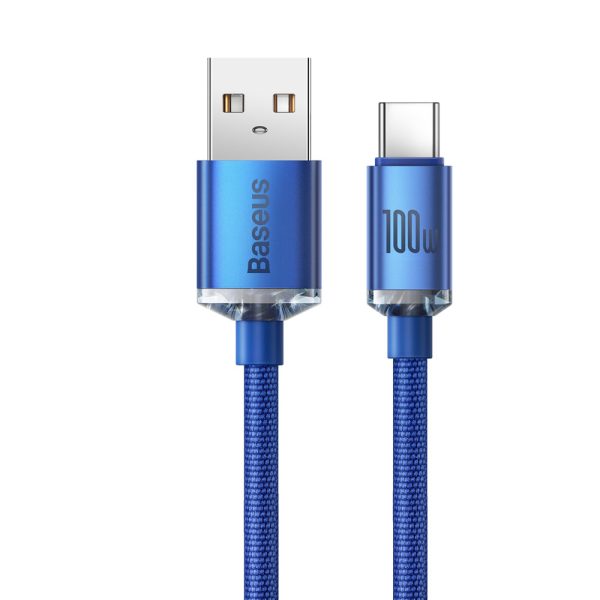 USB kabeļa kabelis - USB -C ātrai uzlādēšanai un datu pārsūtīšanai 2m zilā krāsā