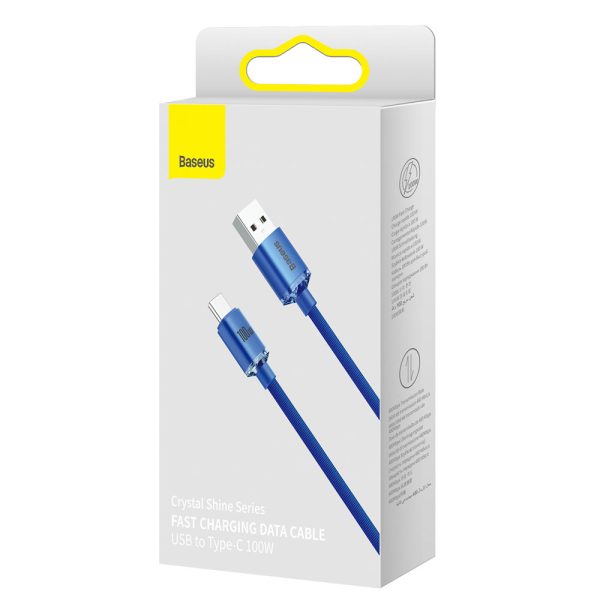 USB kabeļa kabelis - USB -C ātrai uzlādēšanai un datu pārsūtīšanai 2m zilā krāsā
