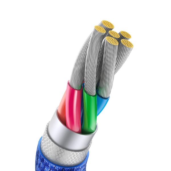 USB kabeļa kabelis - USB -C ātrai uzlādēšanai un datu pārsūtīšanai 2m zilā krāsā