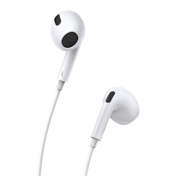 Austiņas uz kabeļa ar USB-C encok C17 balto mikrofonu