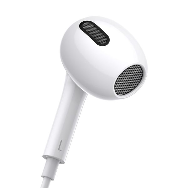 Austiņas uz kabeļa ar USB-C encok C17 balto mikrofonu