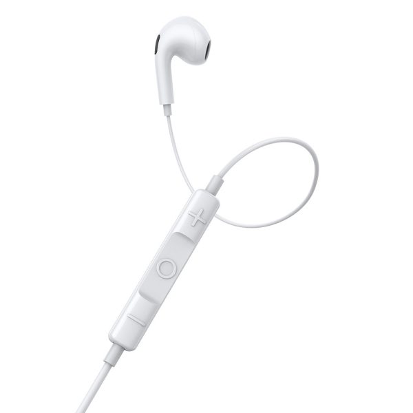 Austiņas uz kabeļa ar USB-C encok C17 balto mikrofonu