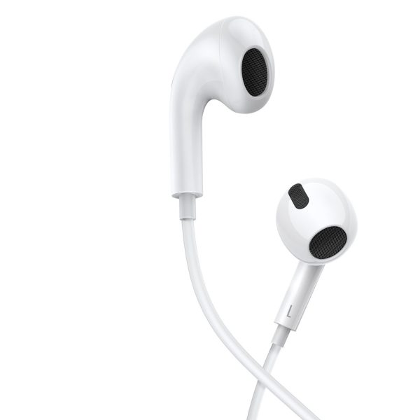 Austiņas uz kabeļa ar USB-C encok C17 balto mikrofonu