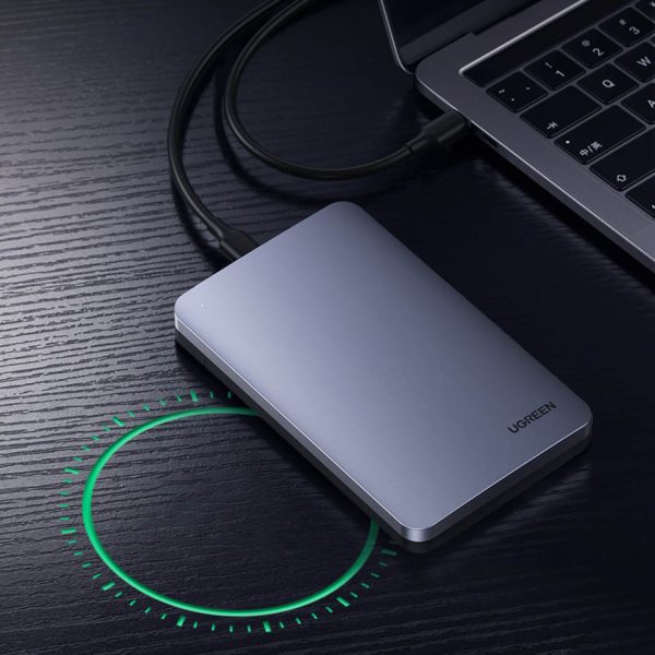 Kabatas korpuss cietajam diskam 2,5 '' SATA 3.0 6Gbps + USB kabelis - USB -C 0,5 m pelēks