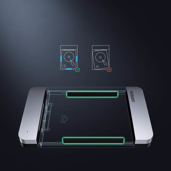 Kabatas korpuss cietajam diskam 2,5 '' SATA 3.0 6Gbps + USB kabelis - USB -C 0,5 m pelēks