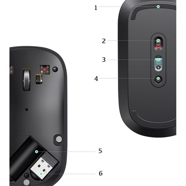 Ērta bezvadu pele USB pelēkajam datoram