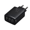 Kompakts 3x USB 17W melnais lādētājs
