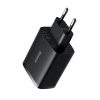 Kompakts 3x USB 17W melnais lādētājs
