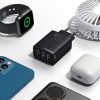 Kompakts 3x USB 17W melnais lādētājs