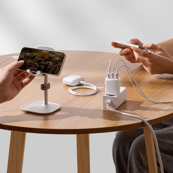 Kompakts 3x USB 17W baltais lādētājs