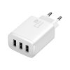 Kompakts 3x USB 17W baltais lādētājs