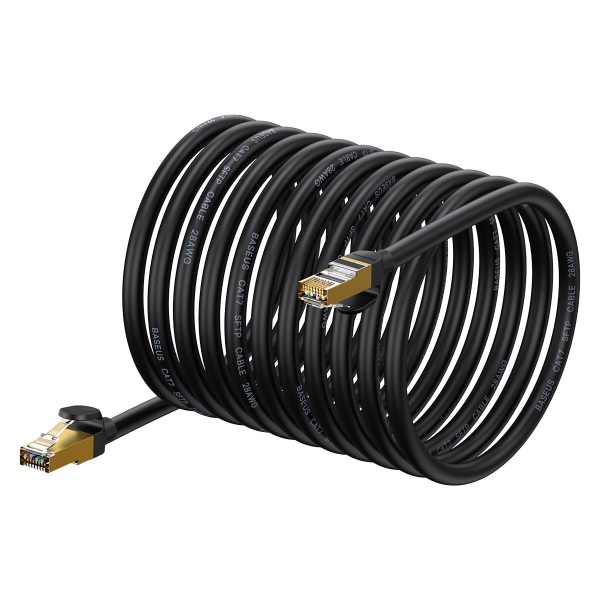 Ātrs 10Gbps ātrums septiņi rj45 30m melnā tīkla kabelis