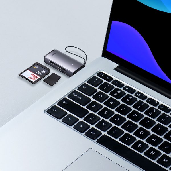 Adapter SD/TF USB karšu lasītāja Lite sērija pelēkā krāsā