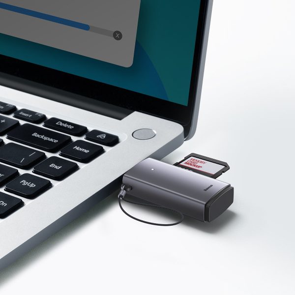 Adapter SD/TF USB karšu lasītāja Lite sērija pelēkā krāsā