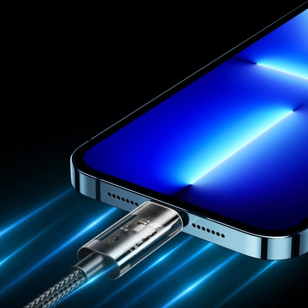 USB iPhone kabelis - zibens uzlādes un datu pārraide 2,4A 20W 1,2 m zilā krāsā