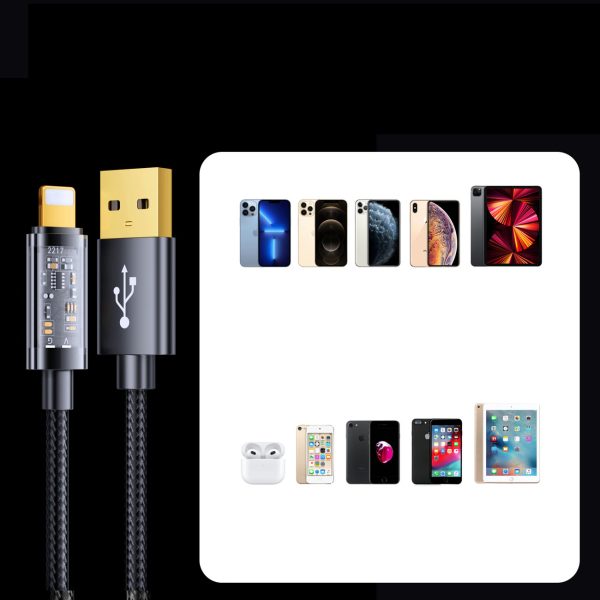 USB iPhone kabelis - zibens uzlādes un datu pārraide 2,4A 20W 1,2 m zilā krāsā