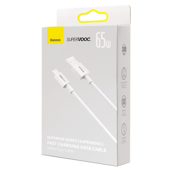 Cable Superior Series Superooc USB-A USB-C 65W 1M White White