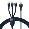 3in1 kabelis ātram USB-A USB-C microUSB zibens 66W 480MB/s 1