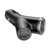 Automašīnas lādētājs Y-Type 2x USB + Lighter Socket 3,4A melns