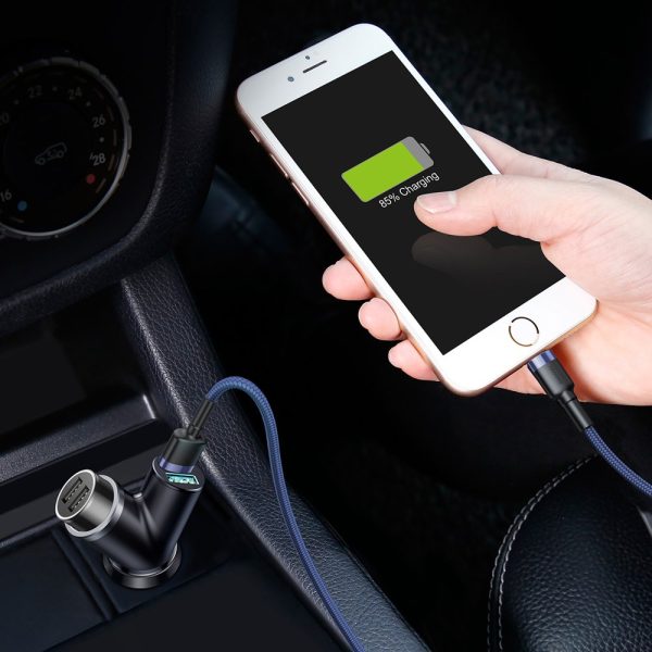 Automašīnas lādētājs Y-Type 2x USB + Lighter Socket 3,4A melns