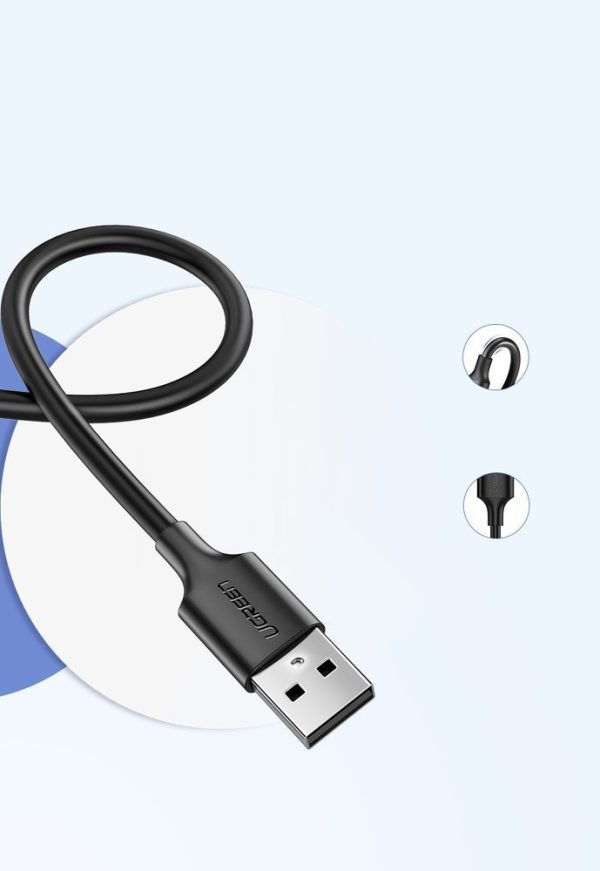 USB kabeļa kabelis - mikro USB 2A 1m melns