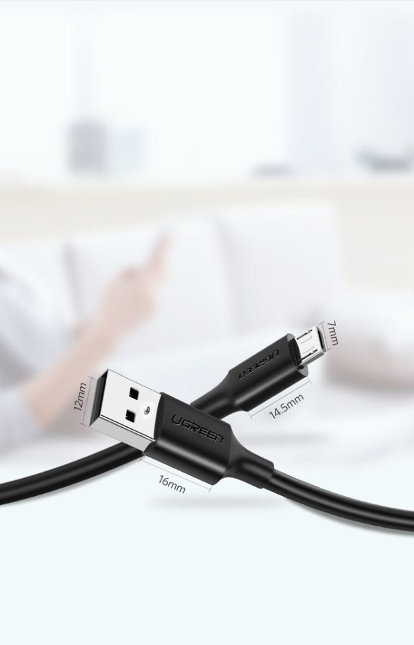 USB kabeļa kabelis - mikro USB 2A 1m melns