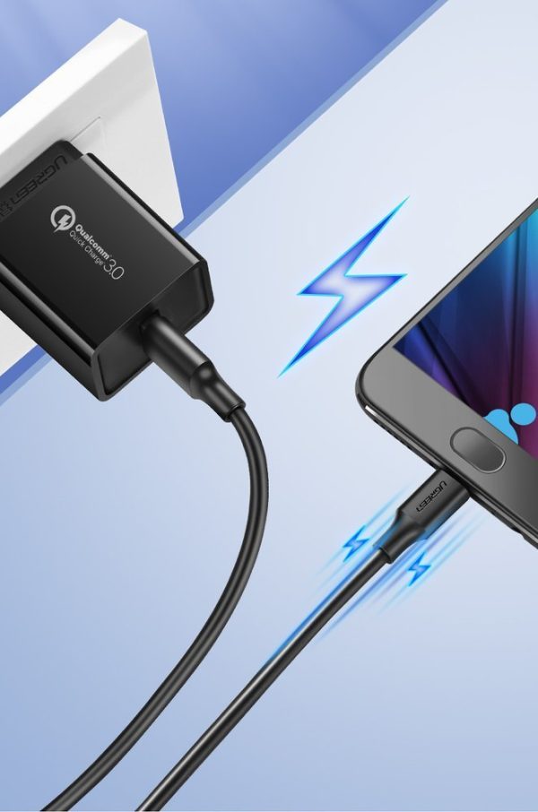 USB kabeļa kabelis - mikro USB 2A 1m melns