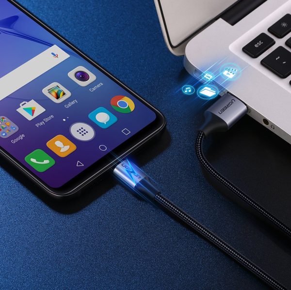 USB kabeļa kabelis - mikro USB 1m pelēks
