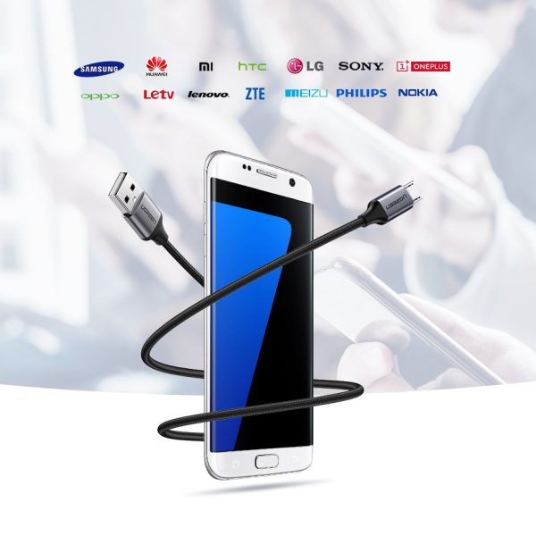 USB kabeļa kabelis - mikro USB 1m pelēks