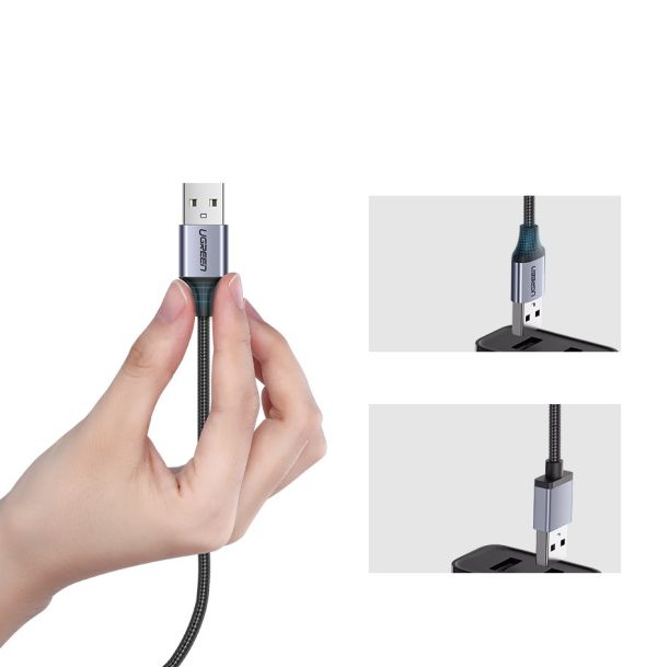 USB kabeļa kabelis - mikro USB 1m pelēks