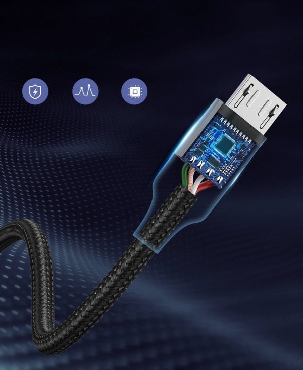 USB kabeļa kabelis - mikro USB 1m pelēks