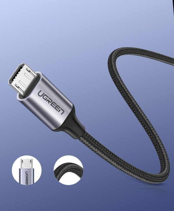 USB kabeļa kabelis - mikro USB 2M pelēks