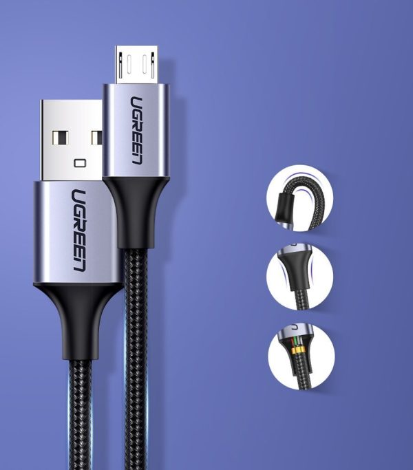 USB kabeļa kabelis - mikro USB 2M pelēks