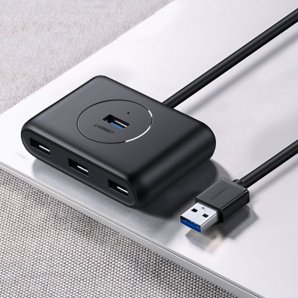 Hub Port Hub atlaide 4x USB 3,2 kabelis 0,5 m melns