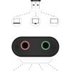 Ārējās skaņas kartes mūzikas adapteris USB - 3,5 mm mini domkrata kabelis 15cm melns