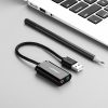 Ārējās skaņas kartes mūzikas adapteris USB - 3,5 mm mini domkrata kabelis 15cm melns